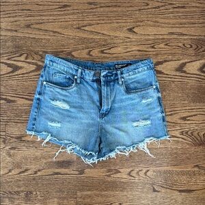 Blank NYC Light Blue Frayed Jean Shorts